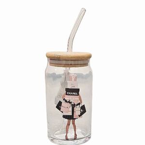 Amanda Greenwood Shop Til' You Drop Chanel & Designer Bag Glass Tumbler w/ Straw